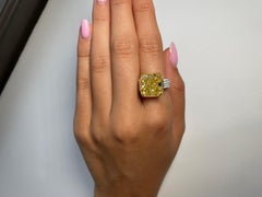 Just under 12 Carat Fancy Yellow Diamond Engagement Ring, In Platinum GIA Cert.