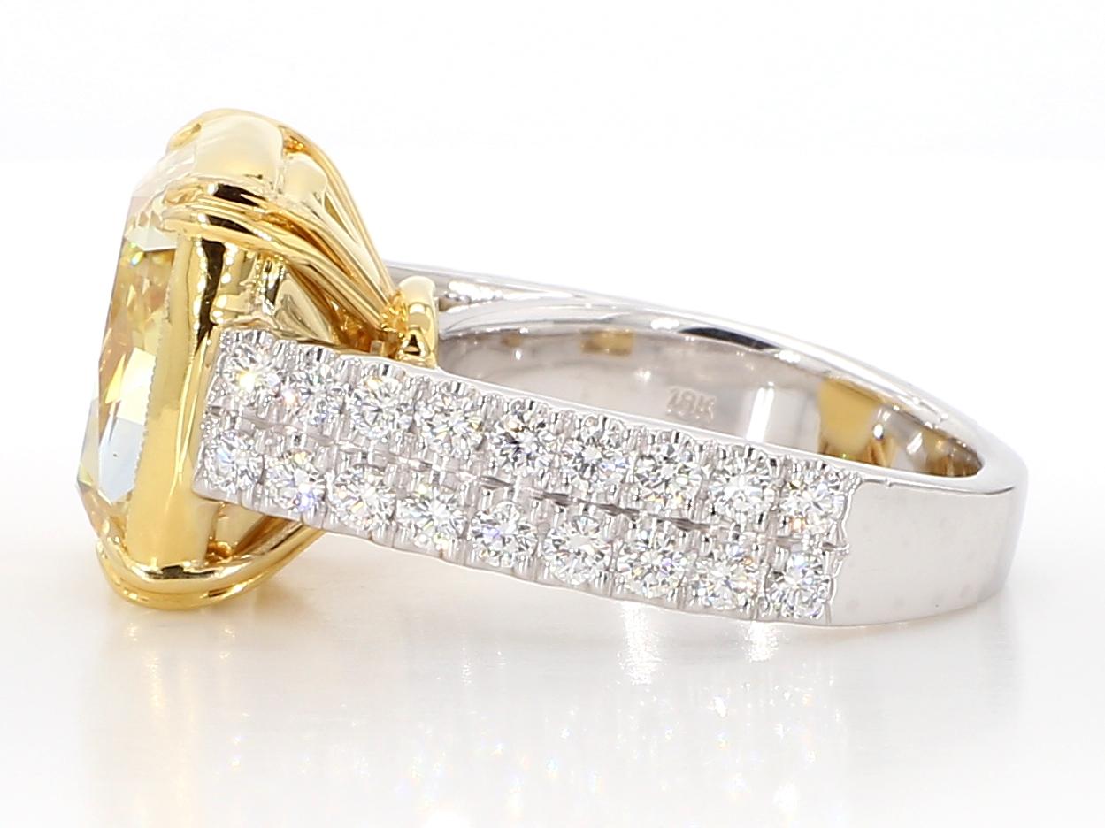 Women's or Men's Just under 12 Carat Fancy Yellow Diamond Engagement Ring, In Platinum GIA Cert. For Sale