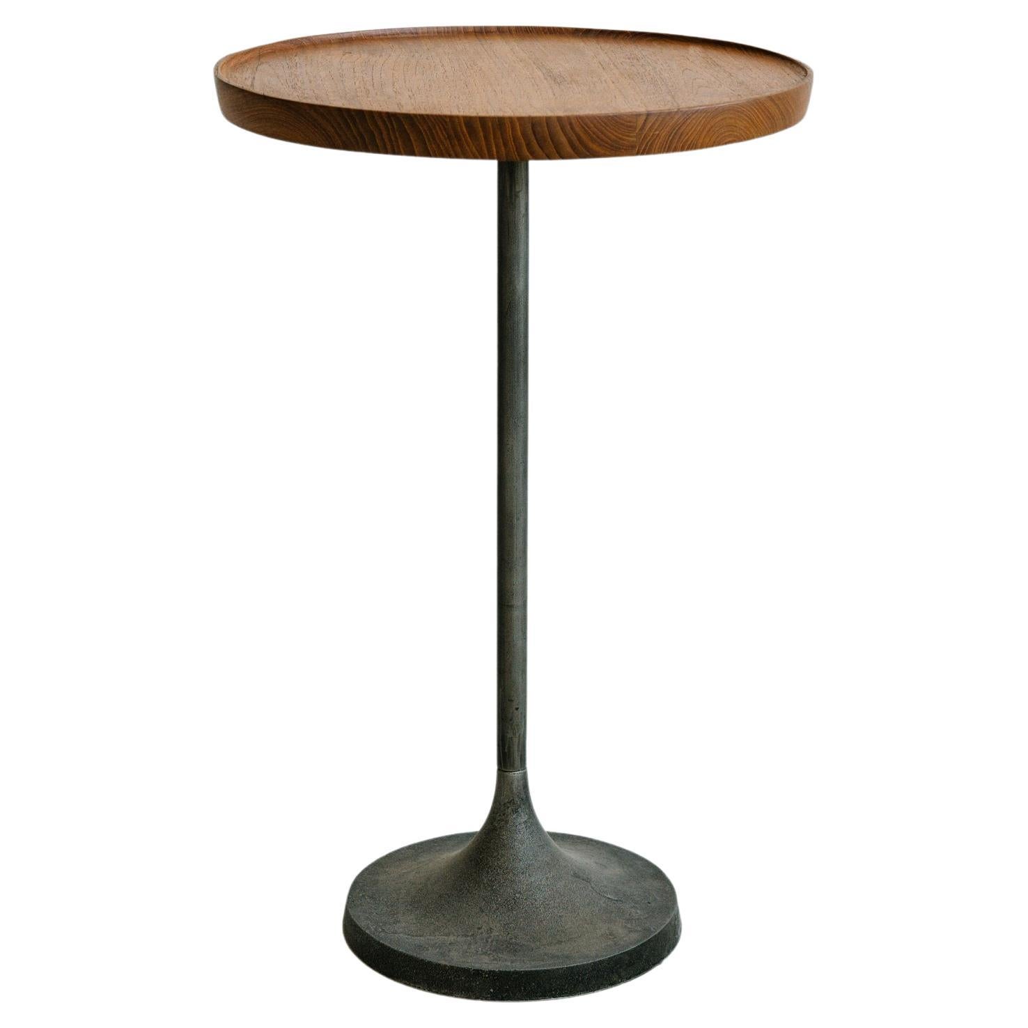 Just Where You Need It Table (cast metal and reclaimed teak) For Sale