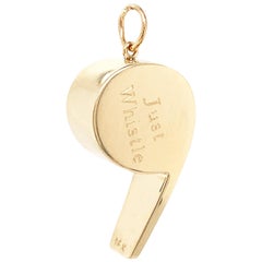 Vintage 'Just Whistle' Gold Charm