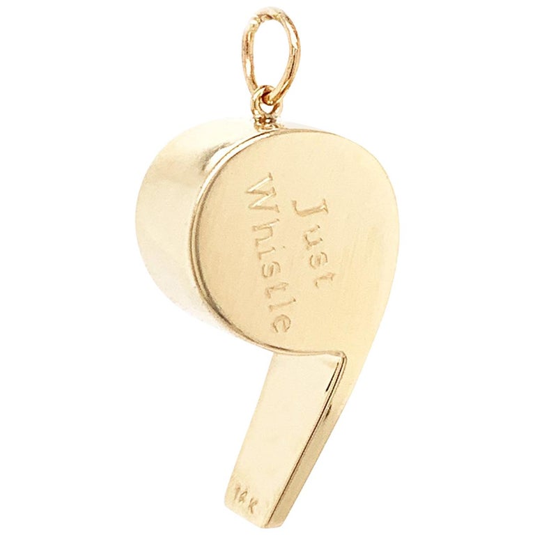 'Just Whistle' Gold Charm For Sale at 1stDibs