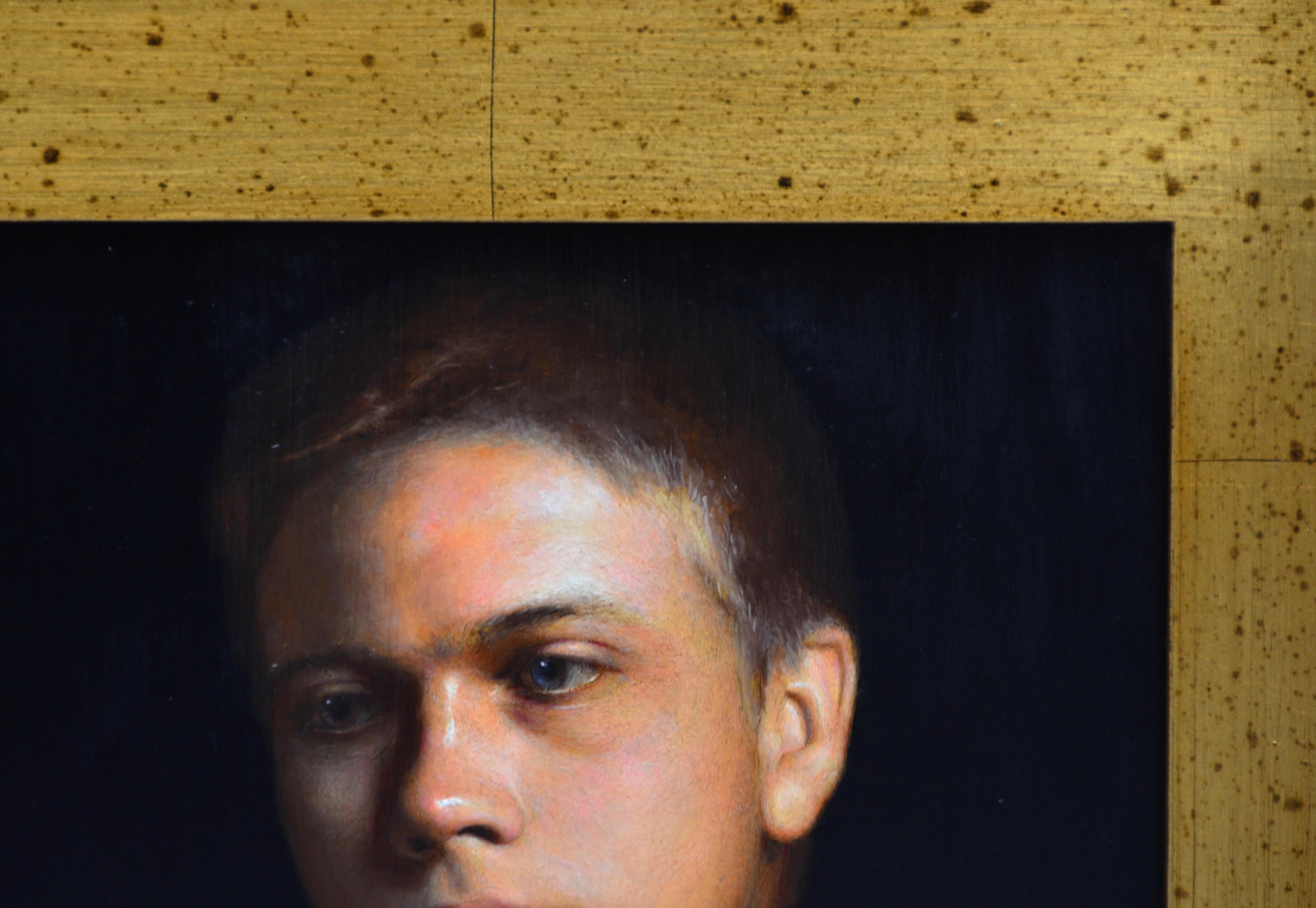 Ritratto dell'uomo - Contemporary Painting by Justas Varpucanskis
