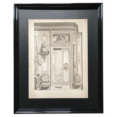 Juste-Aurel Meissonnier "Project for a Flat Door" Engraving 18th Century