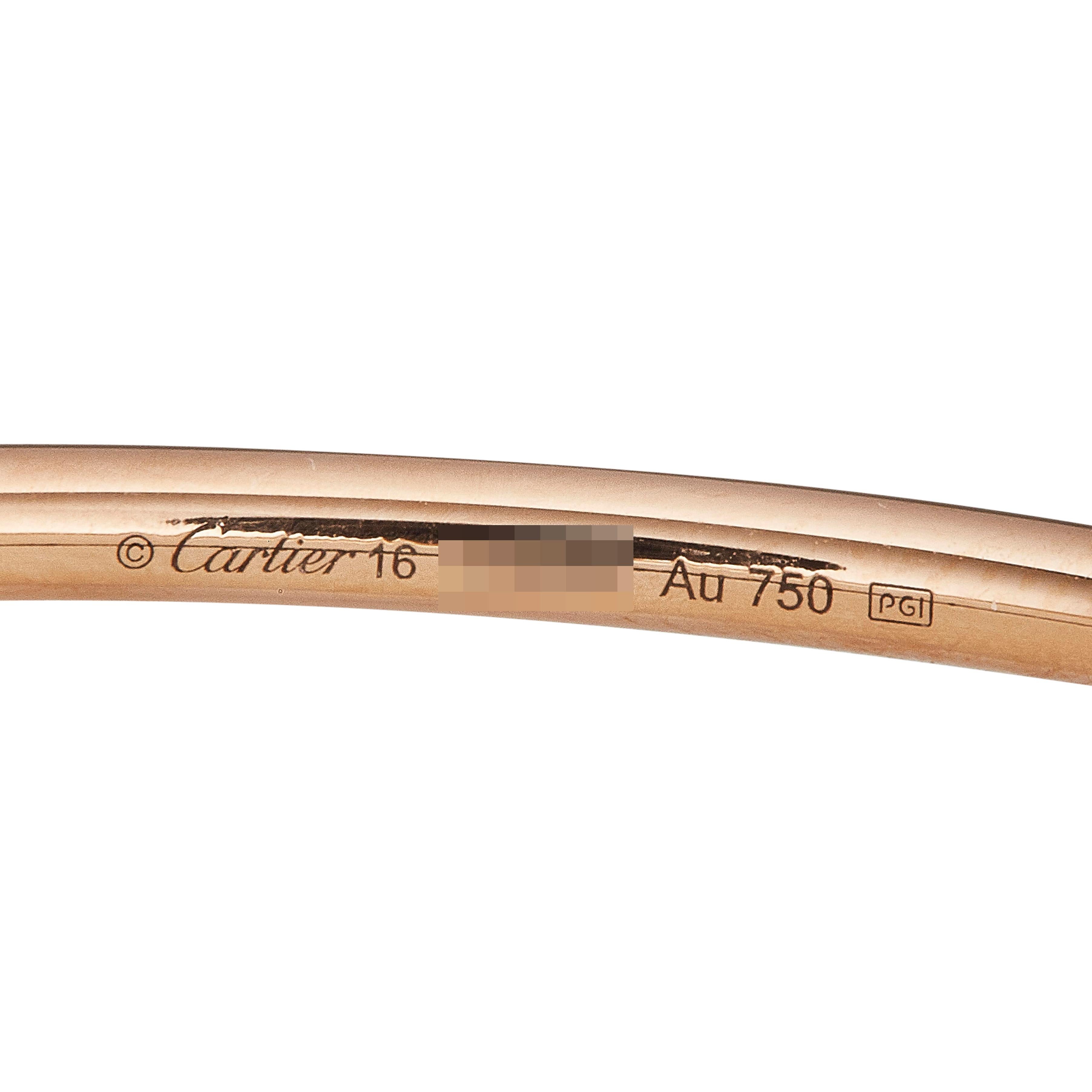 Juste un Clou Bracelet 18K Rose Gold Small Model Diamonds Size 16 (Rundschliff) im Angebot