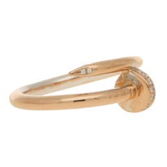 Diamond Set Juste un Clou Nail Ring in Rose Gold, Size 58
