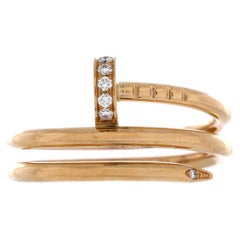 Juste un Clou, bague double en or jaune 18 carats et diamants, petite taille