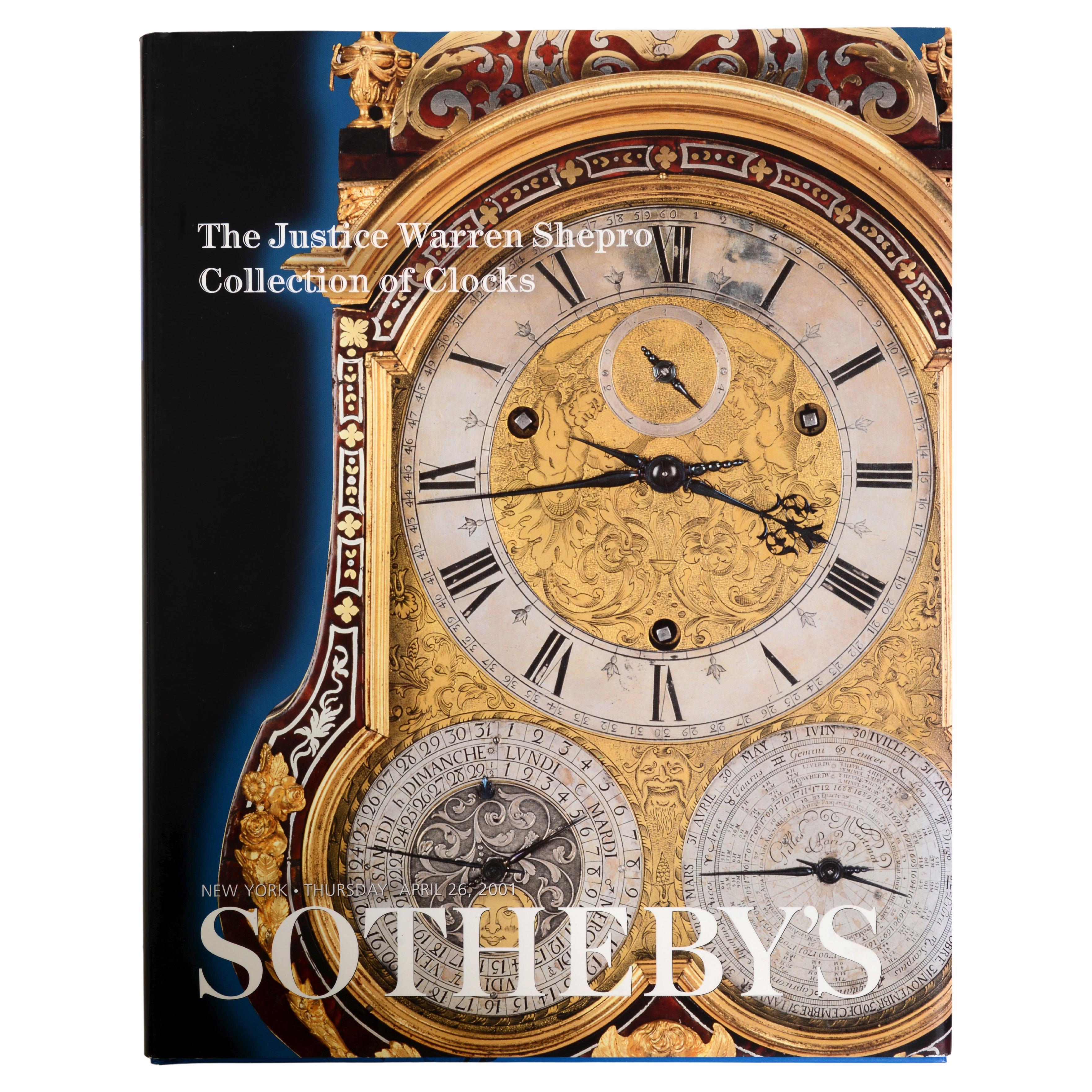 Justice Warren Shepro Collection of Clocks: Sotheby's NY, April 26, 2001, 1st Ed For Sale
