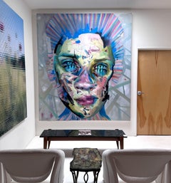 Justin Bower Abstract Oil Painting on Canvas 'Fractal Event' Monumental Scale