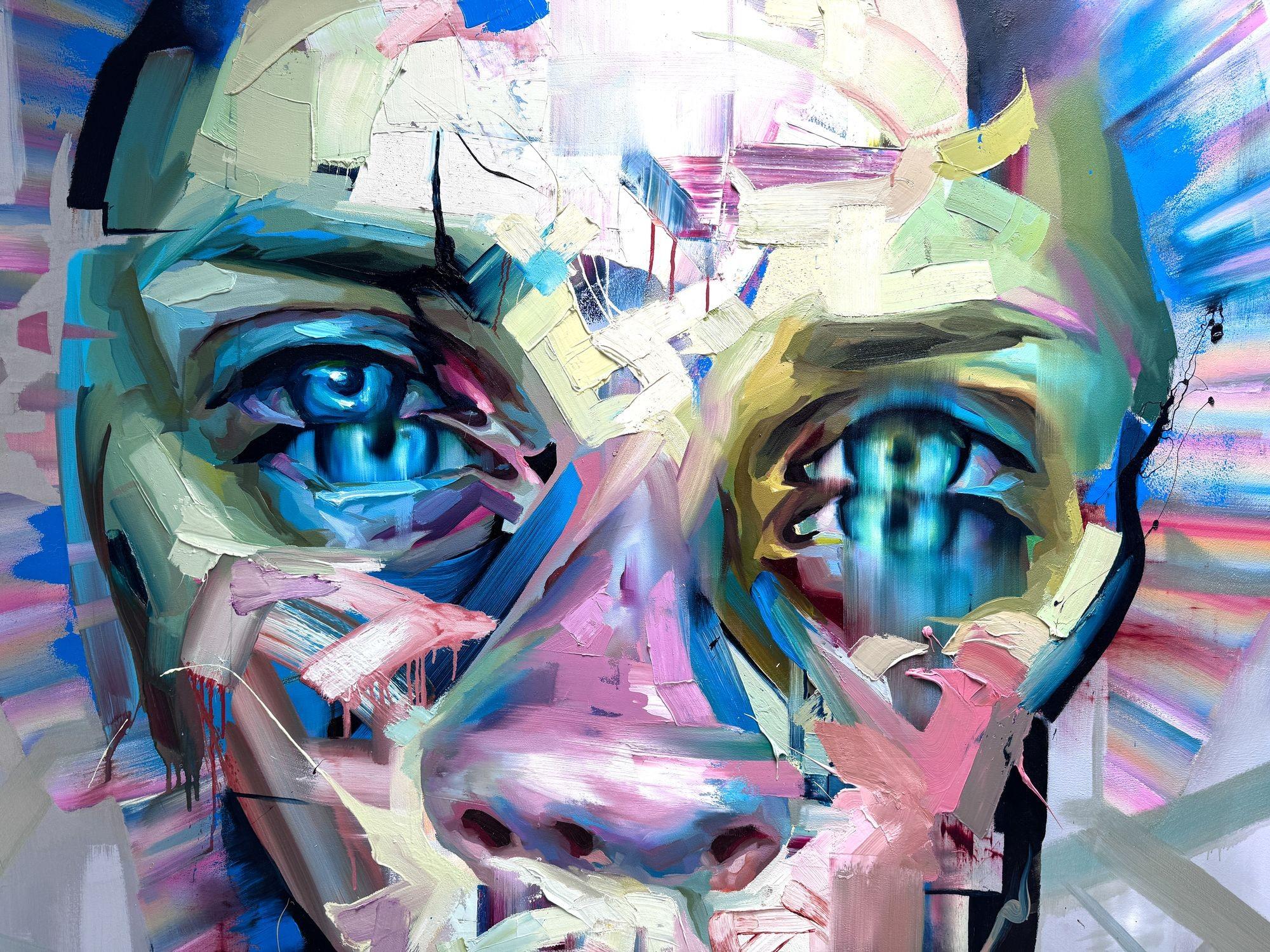 Justin Bower Abstract Oil Painting on Canvas 'Fractal Event' Monumental Scale For Sale 3