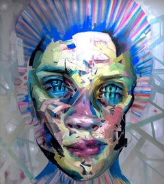 Justin Bower Abstract Oil Painting on Canvas 'Fractal Event' Monumental Scale