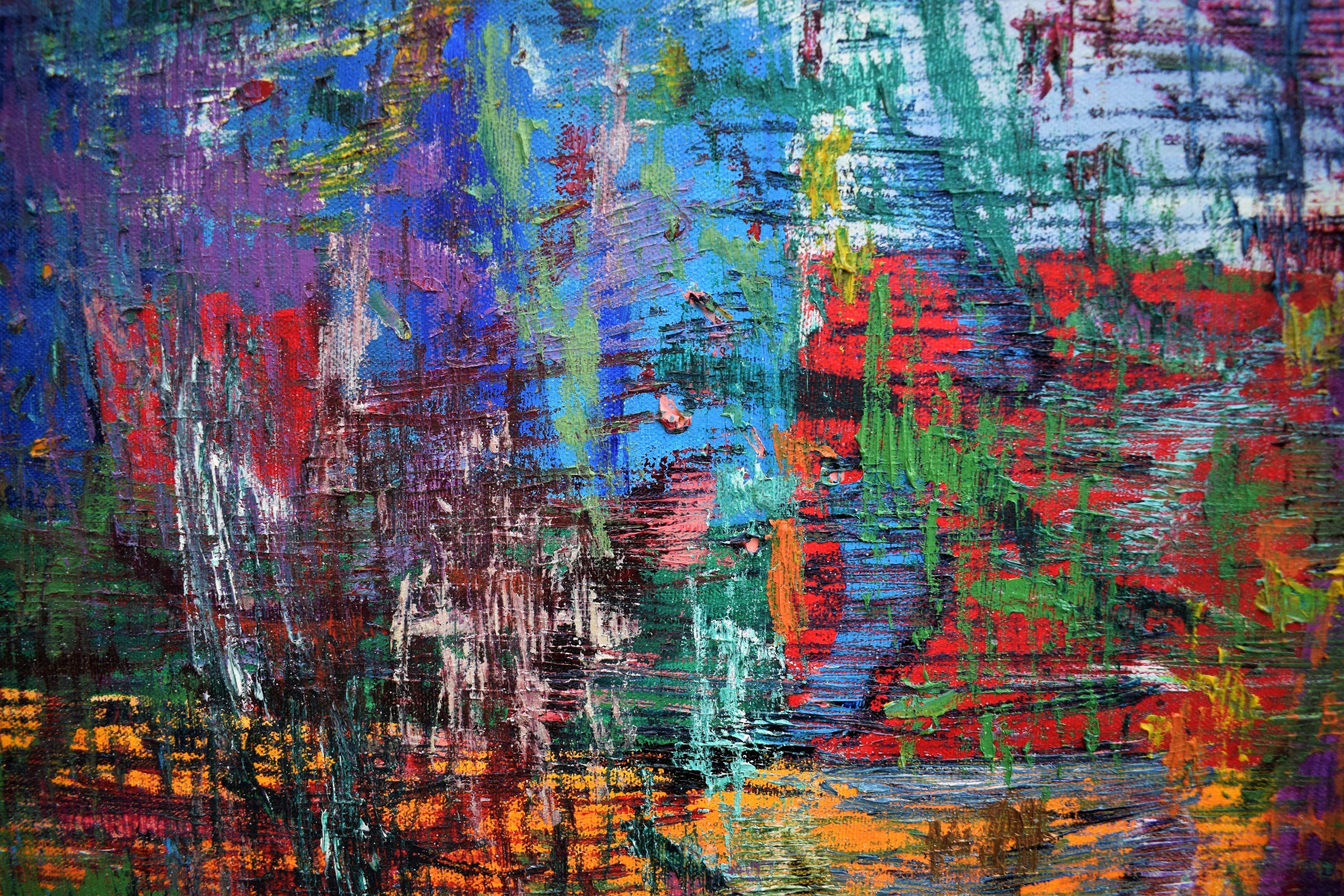 Patchwork, Pittura, Olio su tela - Painting Astratto di Justin Brown