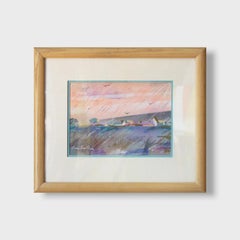 "Unnamed Seascape 1", Impressionist Mixed Media Painting, Framed, 1990s