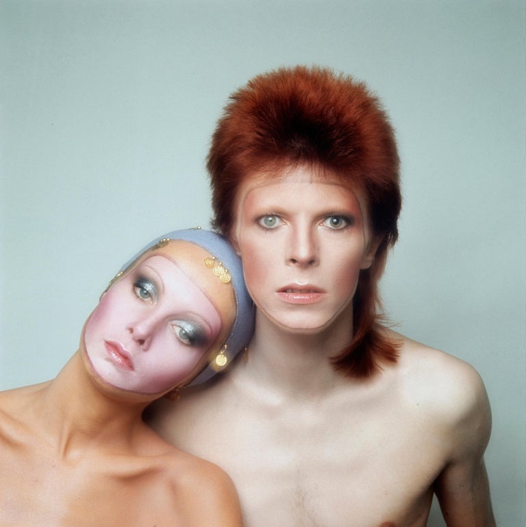 <i>David Bowie & Twiggy</i> for <i>Pin Ups</i> album cover, 1973, by Justin de Villeneuve