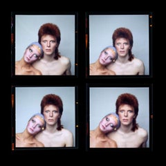Affiche de contact David Bowie & Twiggy Pin-Ups, 1973 par Justin De Villeneuve