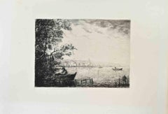 En Provence - Etching by Justin Gabriel - 1870s