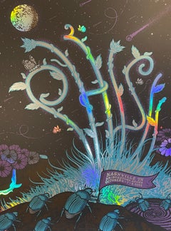 Impression Phish Tour de Nashville, Tennessee par Justin Helton sur papier d'art Foil arc-en-ciel 