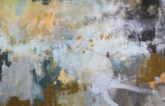 As the Season Cycles (Cedar Waxwing) de Justin Kellner - Grand abstrait avec oiseau