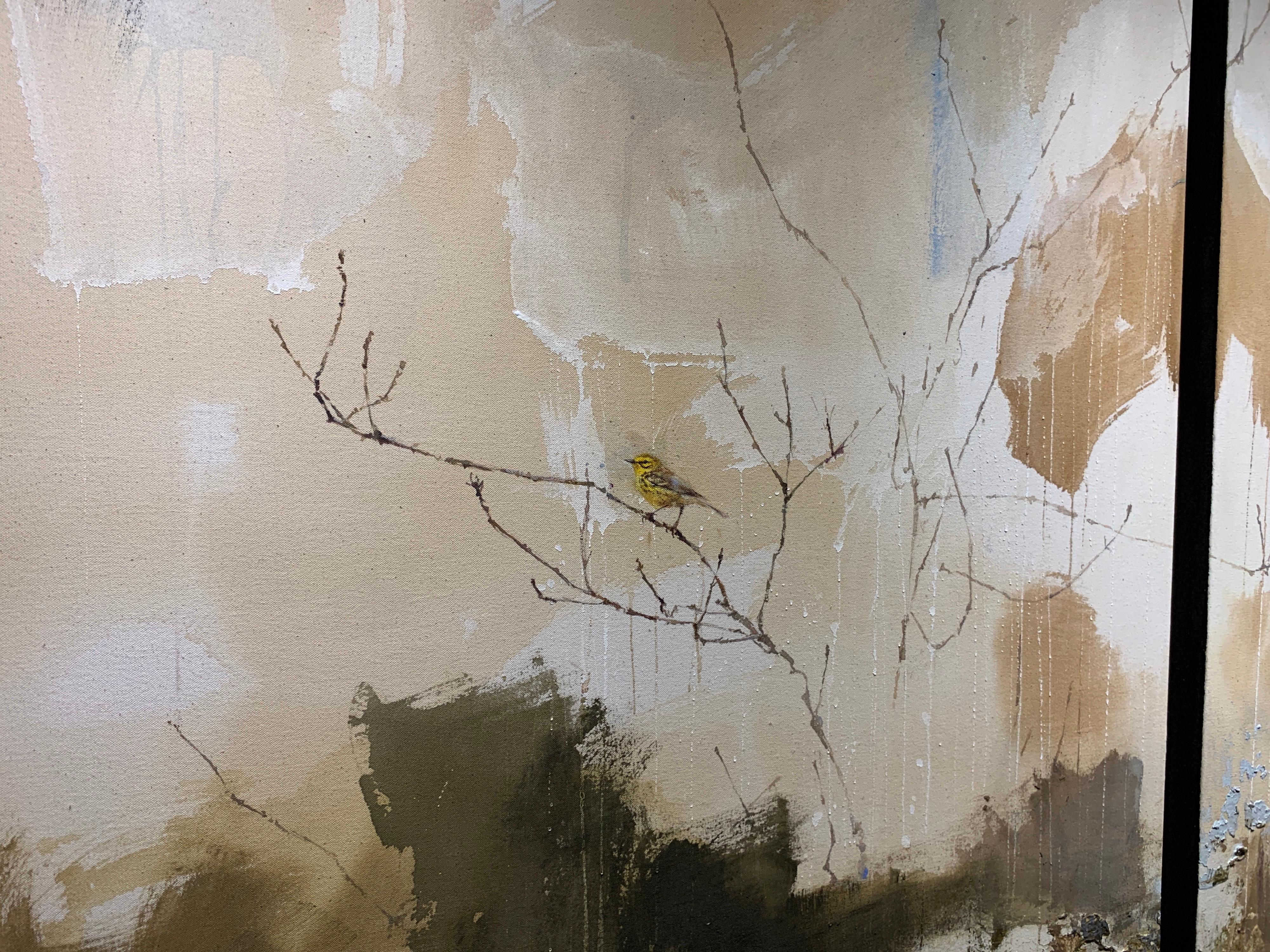 Difficult Decisions (Prairie Warbler) by Justin Kellner, Large Bird Painting 4