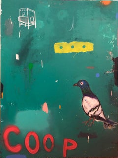 Coop, mixed media on canvas, 2019