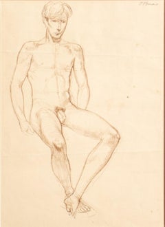 Justin M. O'Brien Figurenstudie, Tinte auf Papier