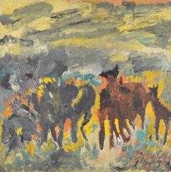 Justin McCarthy Pintura "Caballos", Artista Outsider