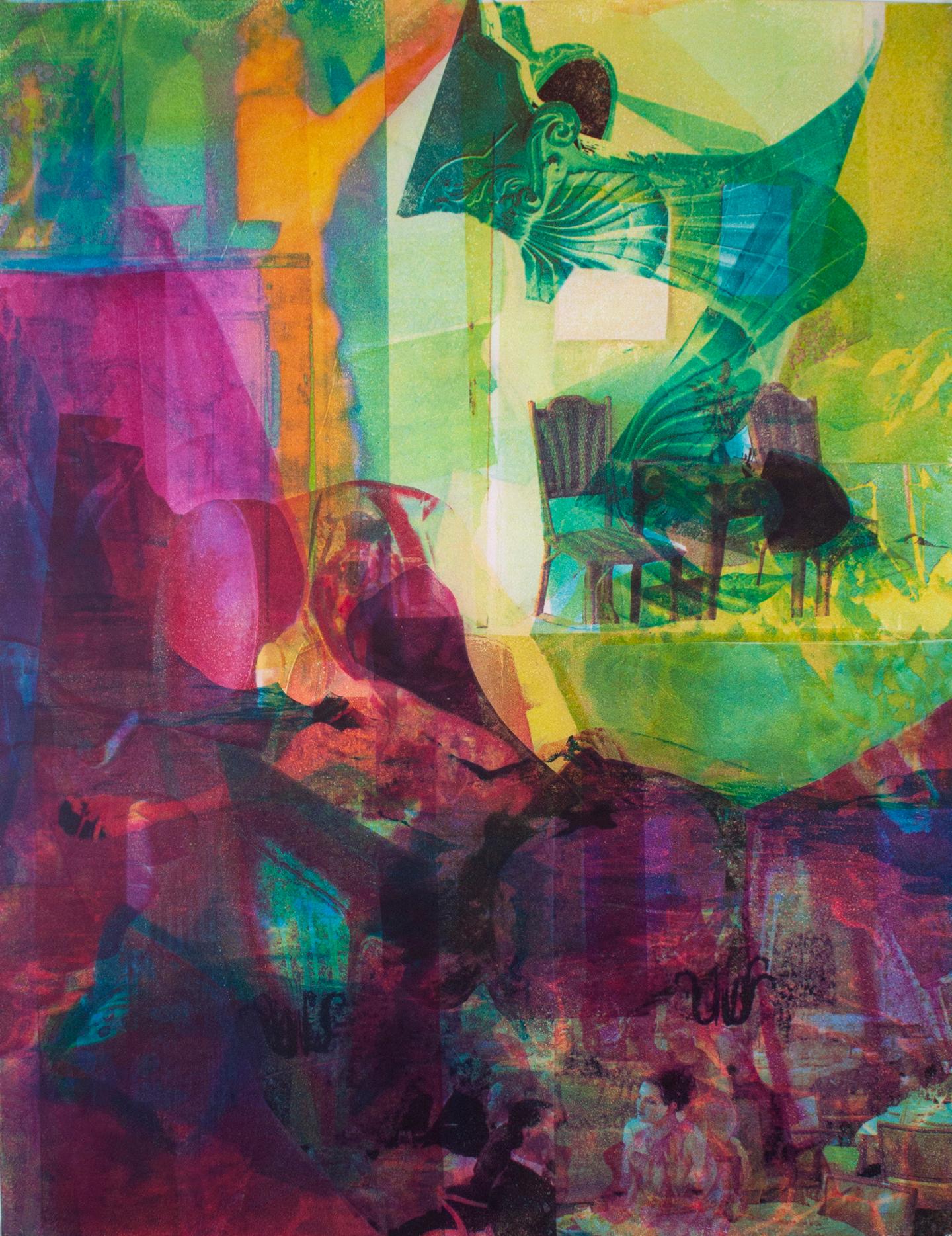 Justin Pollmann Figurative Print - "Between Two Chairs" 2021