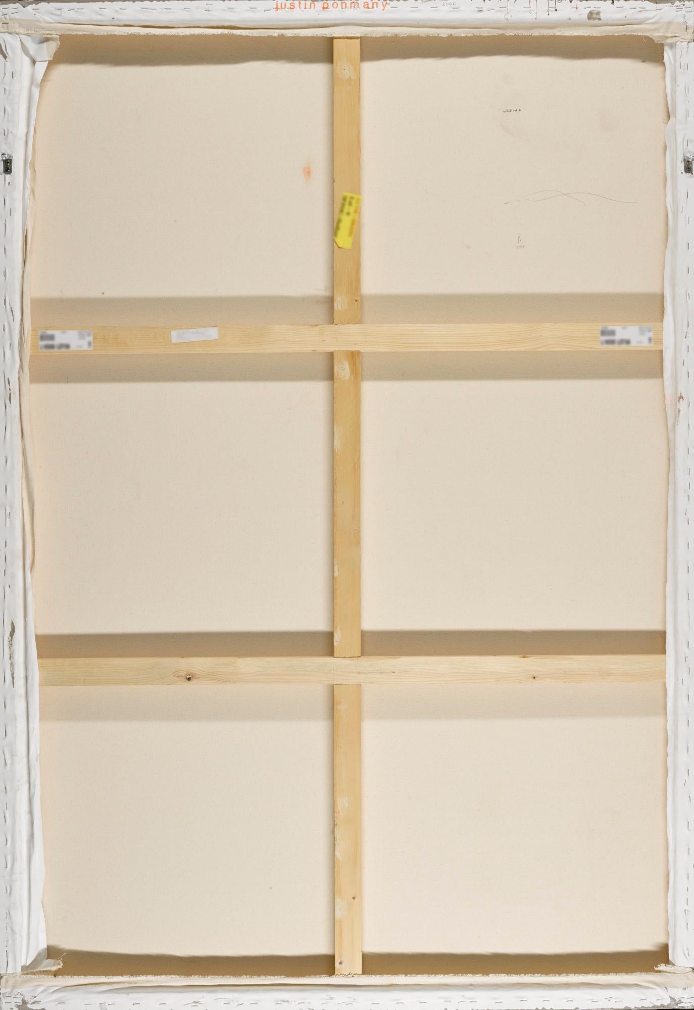 Justin Ponmany (1974)
Senza titolo (Colpa genuina), 2006

Acrilico e pigmenti olografici su tela
75 x 104 1/8 pollici
190,5 x 264,2 cm

Descrizione
Justin Ponmany proviene da una scuola di pittura contemporanea che affonda le sue radici nei media e