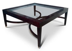 Justin van Breda 'Alexander' Glazed Mahogany And Chrome Square Coffee Table