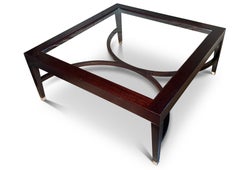 Justin van Breda 'Alexander' Glazed Mahogany And Chrome Square Coffee Table