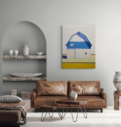 "Barn, Palette #1" - Contemporary Acrylic Barn Painting on Canvas