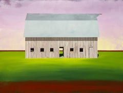 "Northern Breeze" (2025), Grange contemporaine originale, peinture à l'huile sur toile
