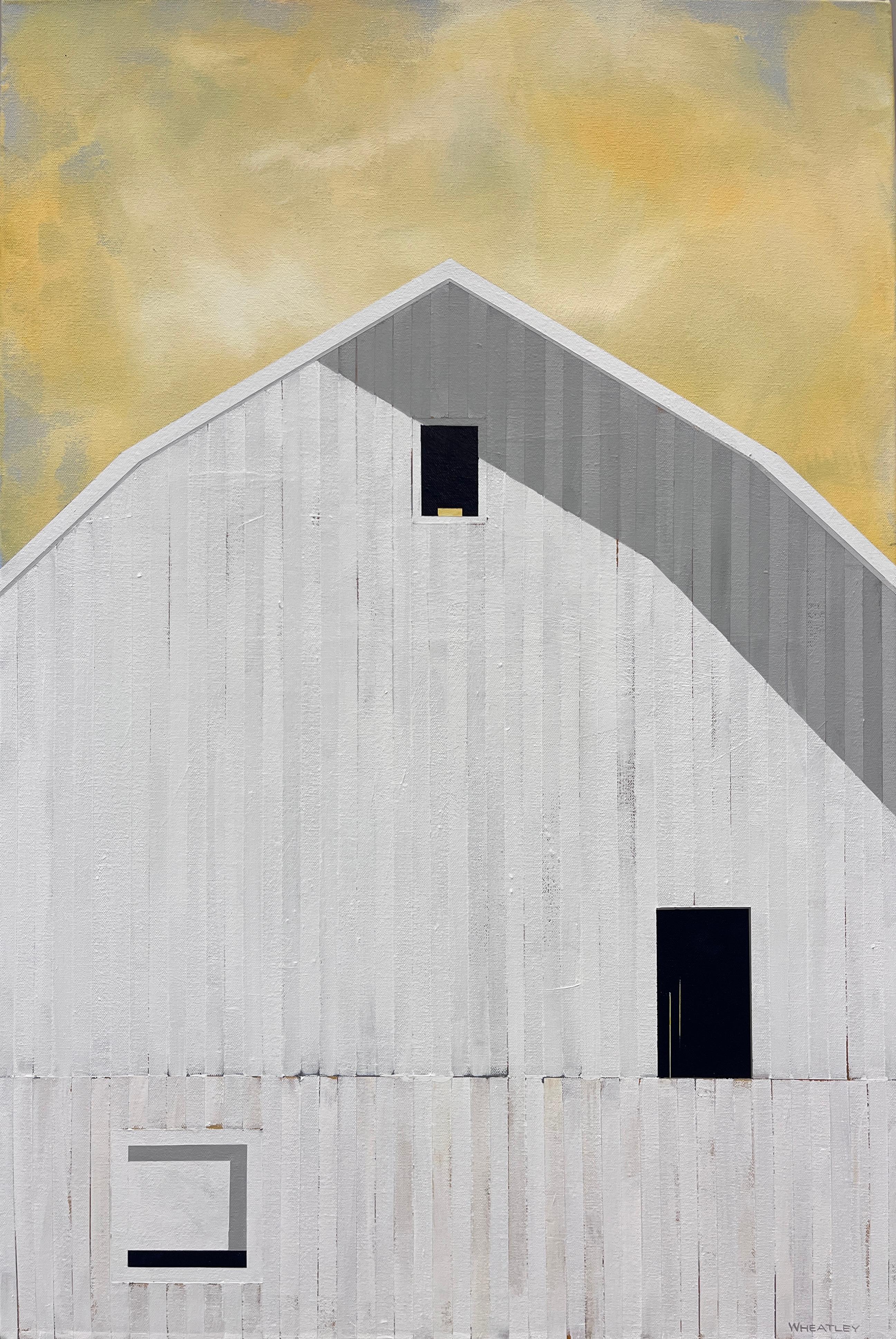 Justin Wheatley Still-Life Painting - "Summer Sunset" - Contemporary Acrylic Barn Painting on Panel
