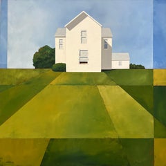 "The Old Farmhouse" - Contemporary Acrylic Barn Painting on Canvas