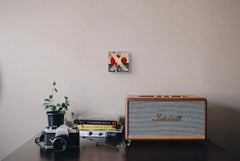 "La Passeggiata" (2022), Pittura astratta contemporanea su pannello con tecnica mista