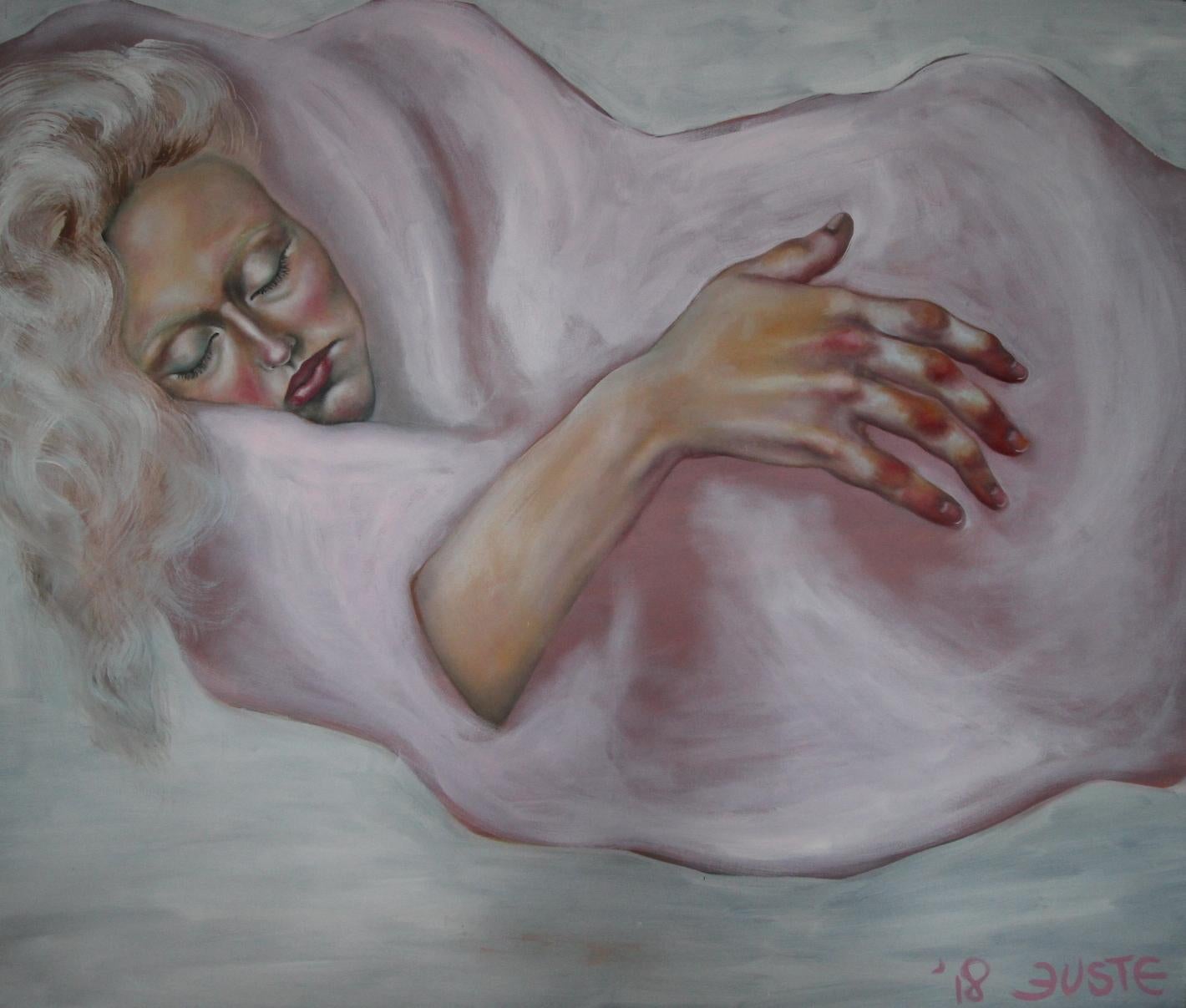 Dreamer #2. 2018. Oil on canvas, 110x130 cm - Mixed Media Art by Justine Seile-Urtane