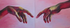 Moment of creation. 2019. Oil on canvas, diptych, 80x200 cm