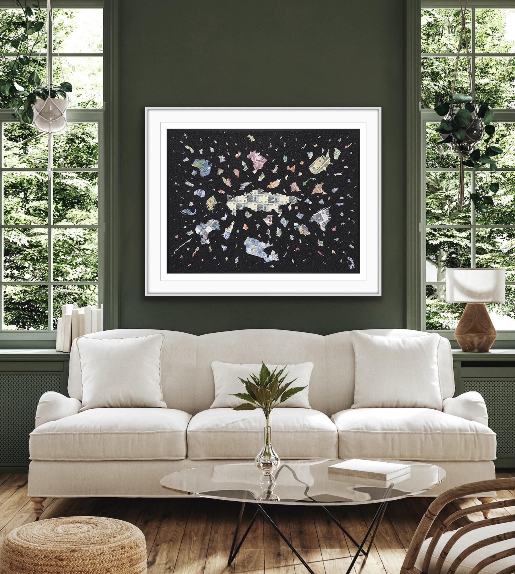 A Bigger Bang Black Diamond Dust, Contemporary Pop Art Astrological Map Art For Sale 2