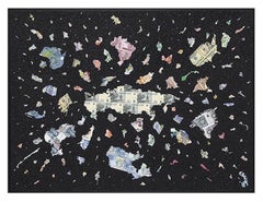 A Bigger Bang Black Diamond Dust, Contemporary Pop Art Astrological Map Art