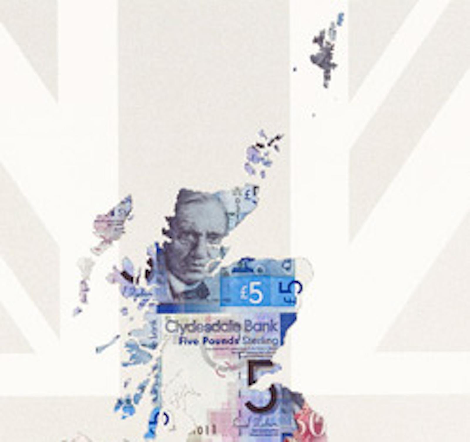 Great Britain, Geldkarte Kunst, Kartenkunst, Finanzkunst, britische Kunstwerke (Grau), Still-Life Print, von Justine Smith