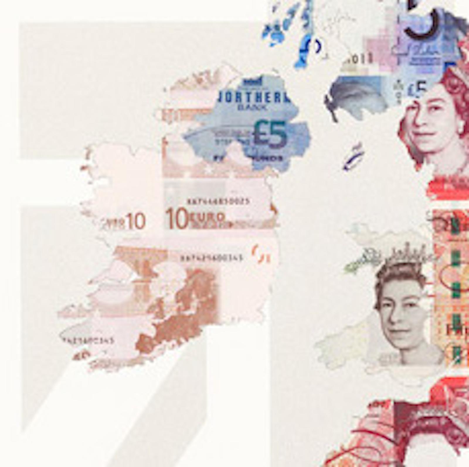 Great Britain is a limited edition geographical print with pearlised screen print detail by Justine Smith. This artwork is prints onto 330gsm Someset satin paper. The use of different currencies to make up the map allows for a politically charged
