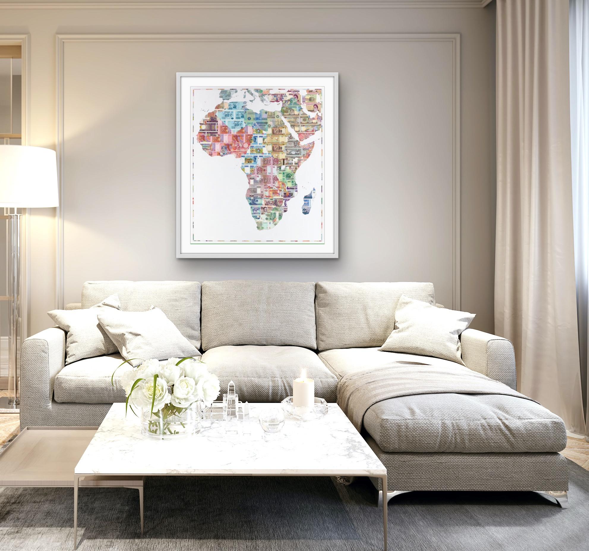 Money Map of Africa, limited edition artwork, affordable art - Print by Justine Smith