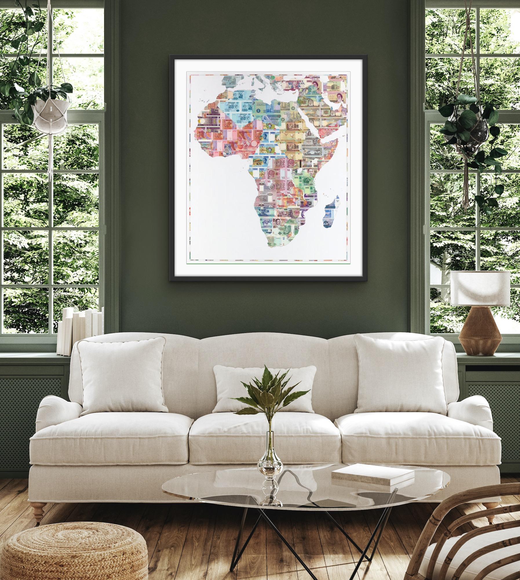 Money Map of Africa, limited edition artwork, affordable art For Sale 1