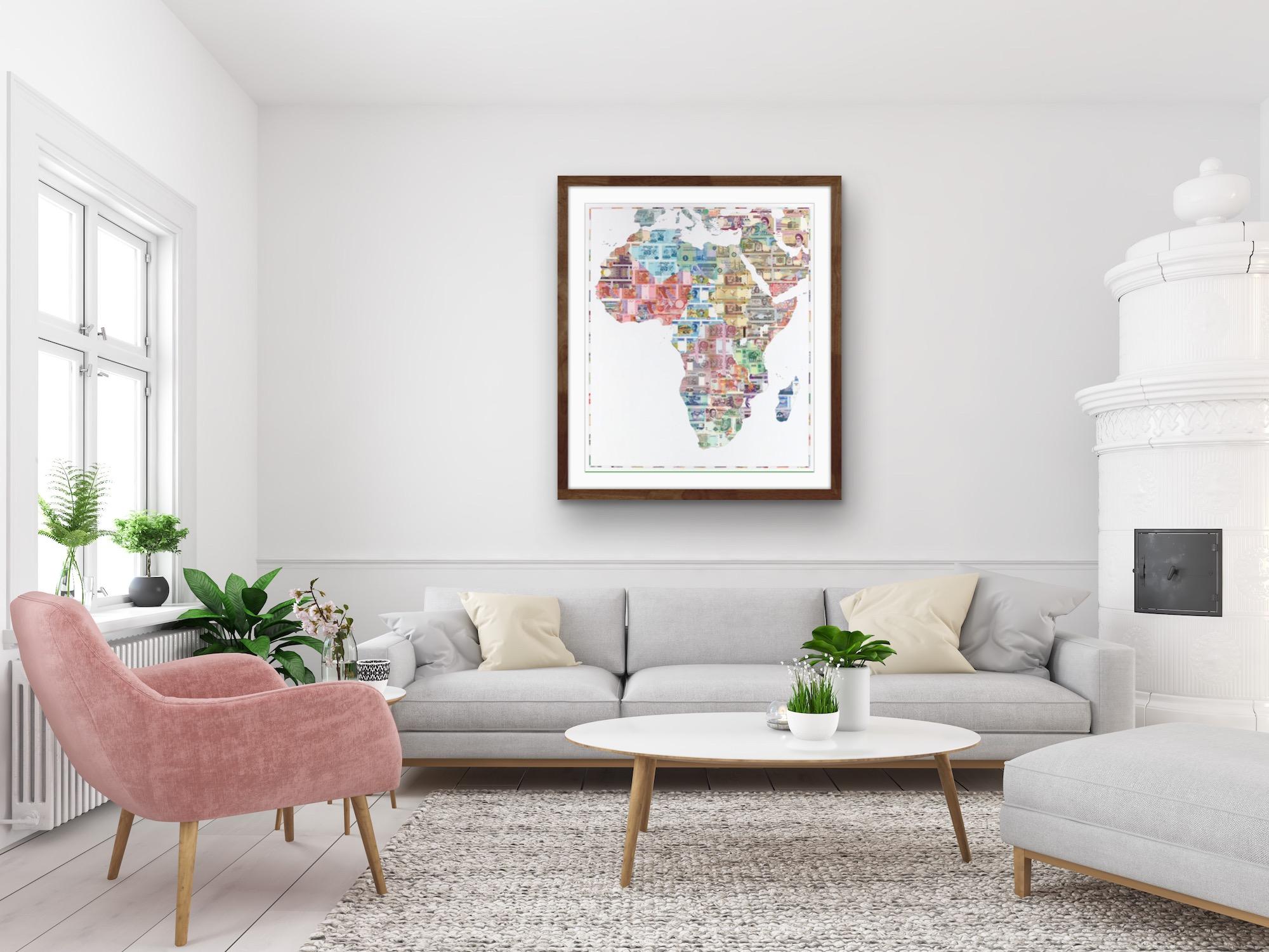 Money Map of Africa, limited edition artwork, affordable art For Sale 2