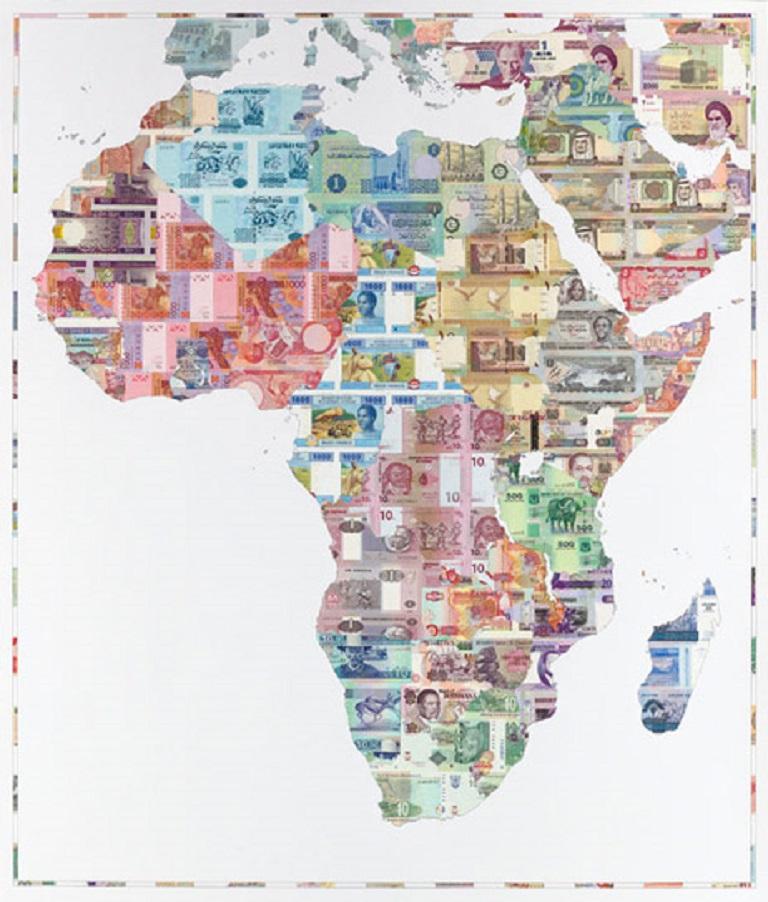 Justine Smith.
Money Map of Africa- archival inkjet print on 330gsm Somerset satin enhanced paper.
Edition of 95 signed and numbered by the artist.
This work of art is sold unframed.

Size: H:119 cm x W:101 cm

Justine Smith artist, painter and