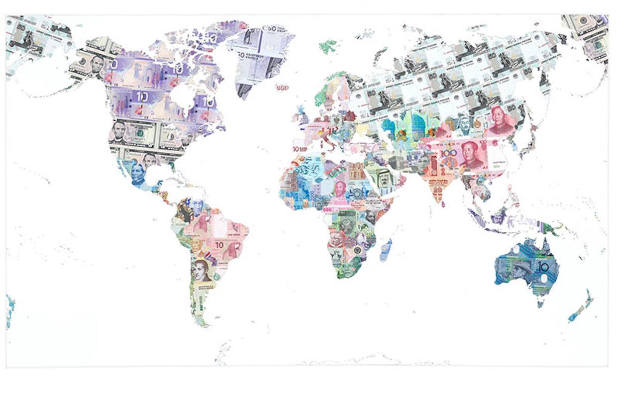 Justine Smith Abstract Print - Money Map of the World
