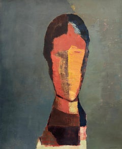 "Mascara (Maschera), 2000" Justino Alves Ritratto astratto contemporaneo portoghese