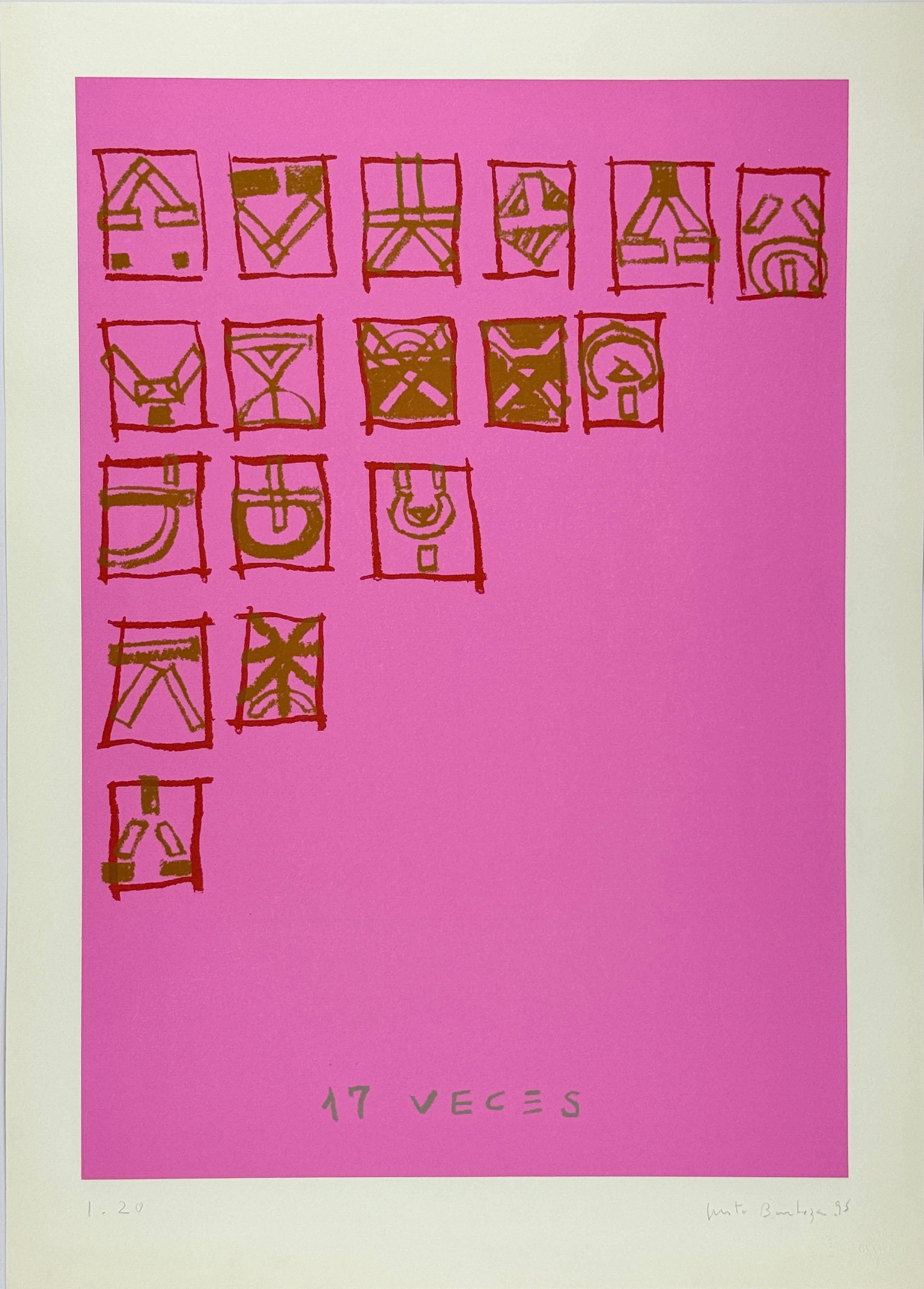 Justo Barboza Figurative Print - Argentinean signed limited edition original art print silkscreen 27x19 in. n12