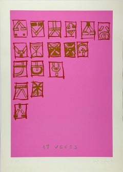 Argentinischer signierter Original-Kunstdruck in limitierter Auflage aus Siebdruck 27x19 in. n12