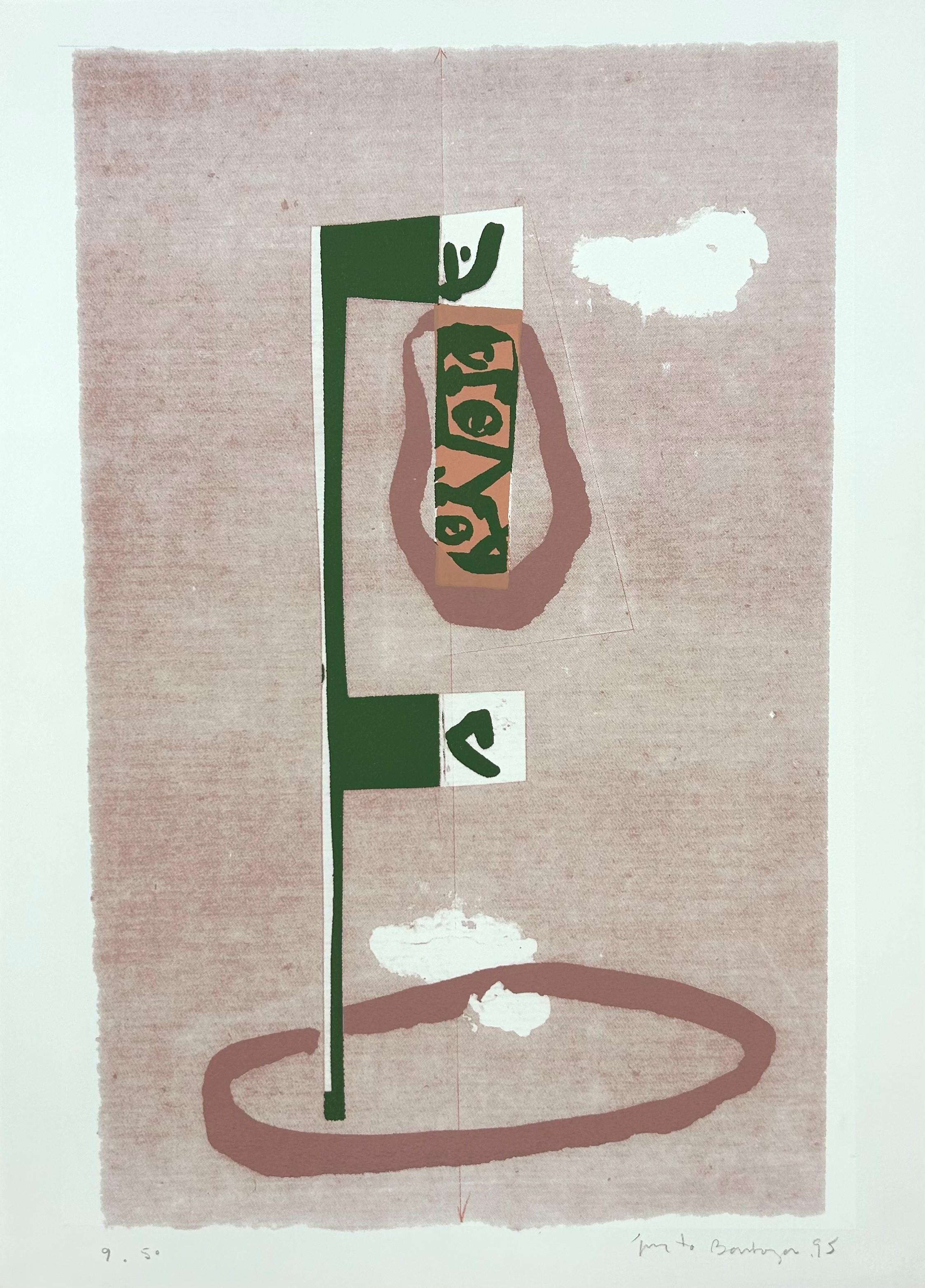 Argentino firmato in edizione limitata, stampa d'arte originale in serigrafia 27x19 in. n7 - Print Astratto di Justo Barboza