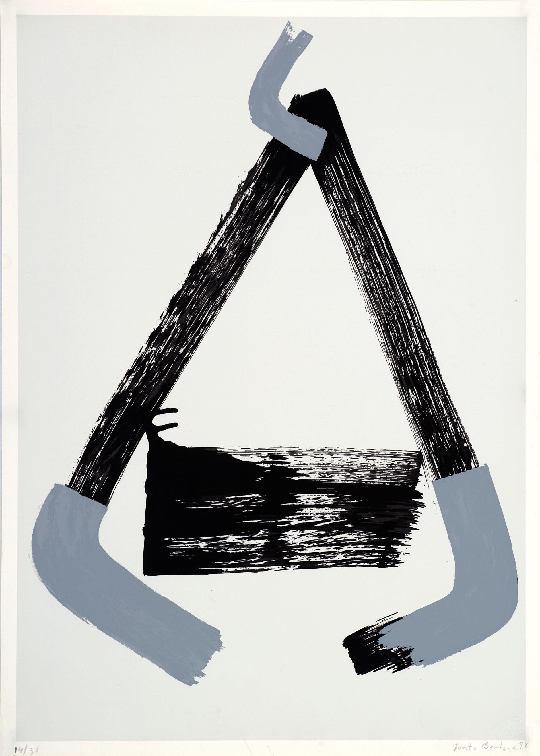 Abstract Print Justo Barboza - Sérigraphie d'art originale argentine signée en édition limitée 27x19 pouces. n4